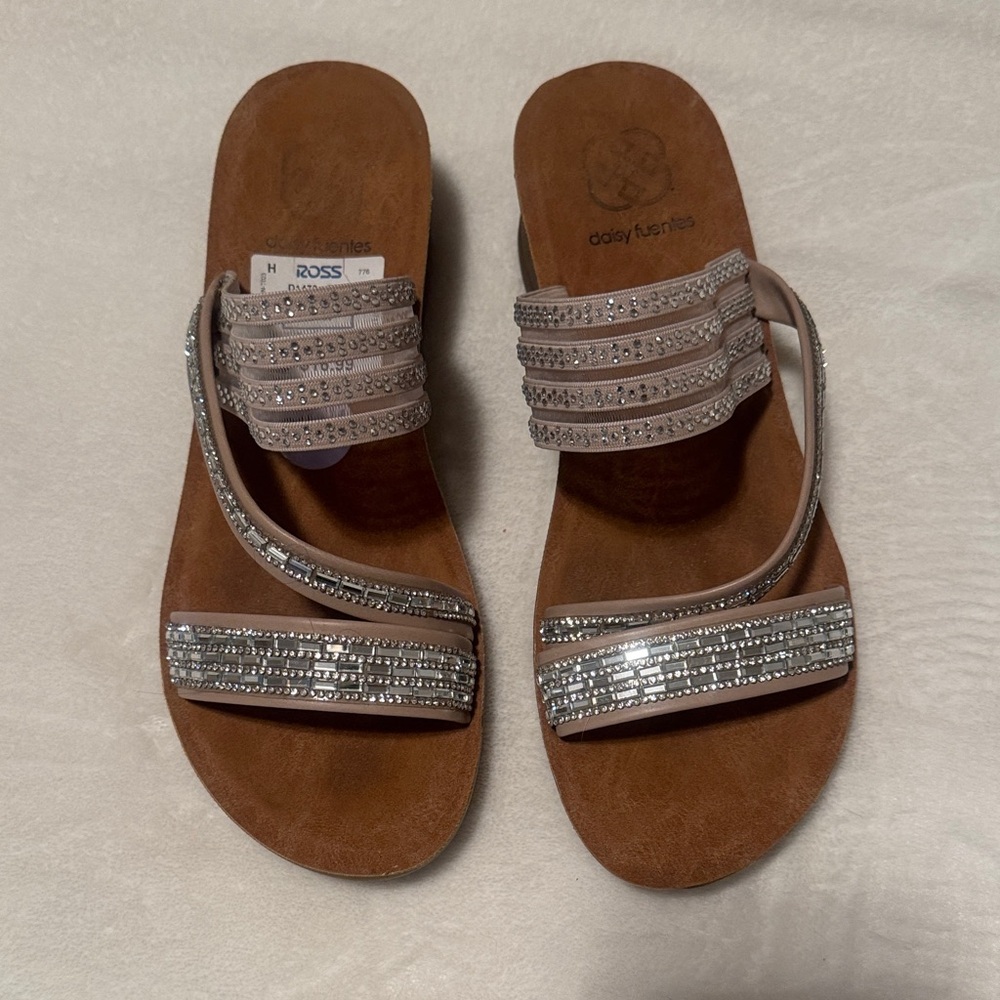 MIA Women's Brown Sandals with Silver Straps